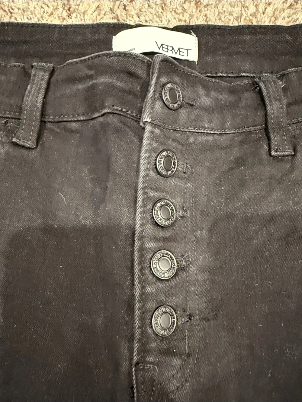 VERVET Black Button-Fly High Rise Jeans - Picture 3 of 8